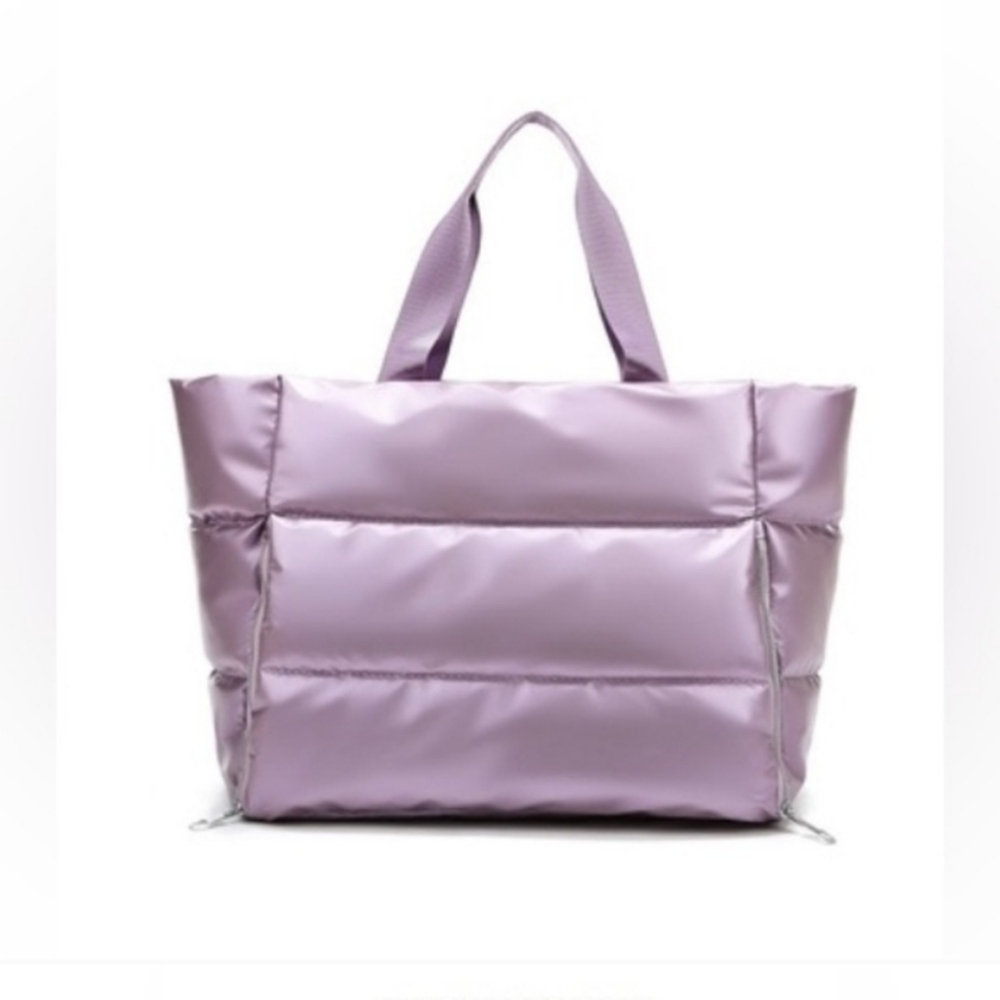 Large Puffy Quilted Waterproof Travel Sports Tote Bag